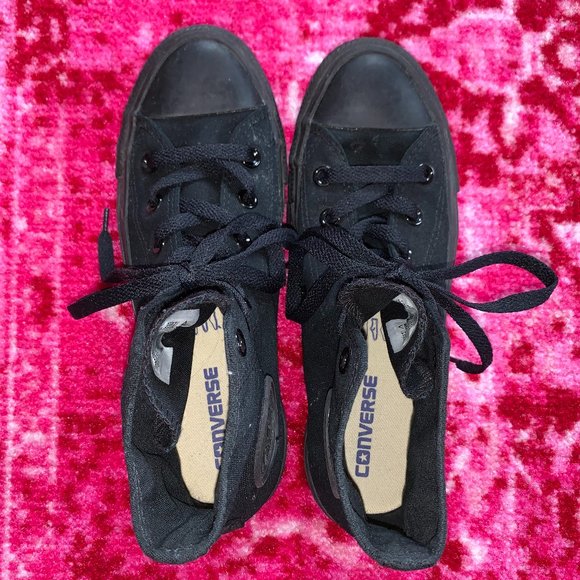 All Black Converse Chuck Taylor All Star High Tops - Picture 12 of 14